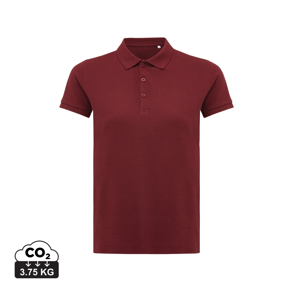 Polo publicitaire Femme coton recyclé 220g Yosemite Iqoniq rouge bordeaux